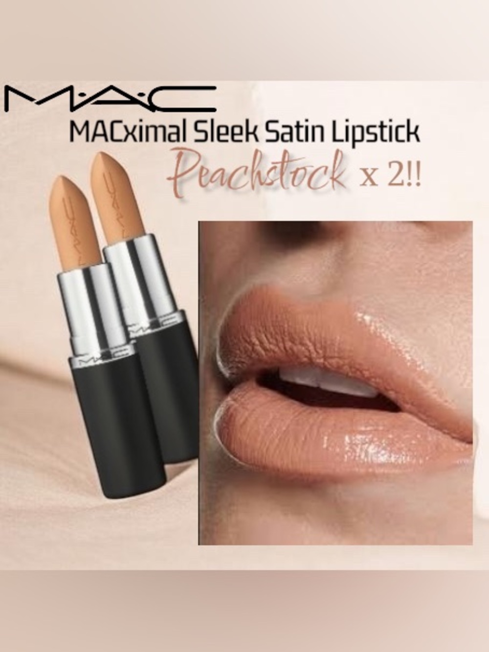 MAC Cosmetics MACximal Silky Matte Lipstick Duo – Shade: Peachstock | Brand New